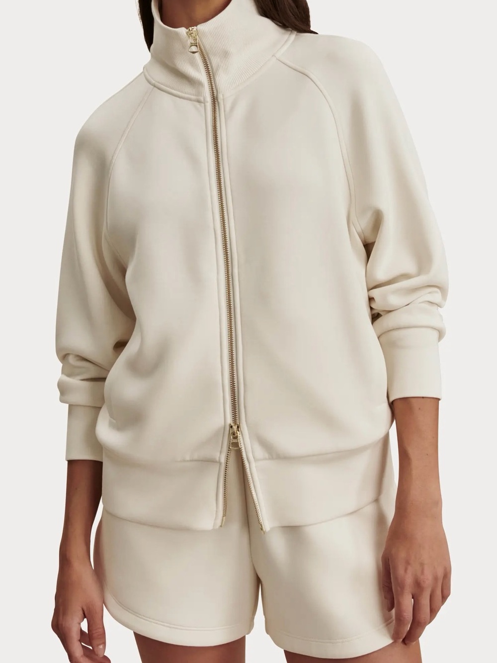 NEW Varley Cream Full-Zip Track Jacket